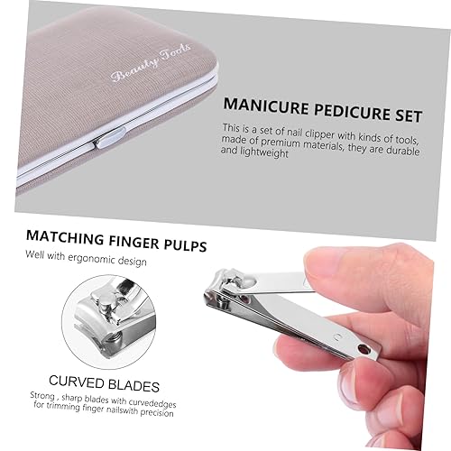 Miniatura 5 de Healifty Kit de cuidado de uñas, 9 piezas, tijeras de uñas, cortaúñas de dedos, kit de manicura para pedicura, herramientas de recorte, kit de