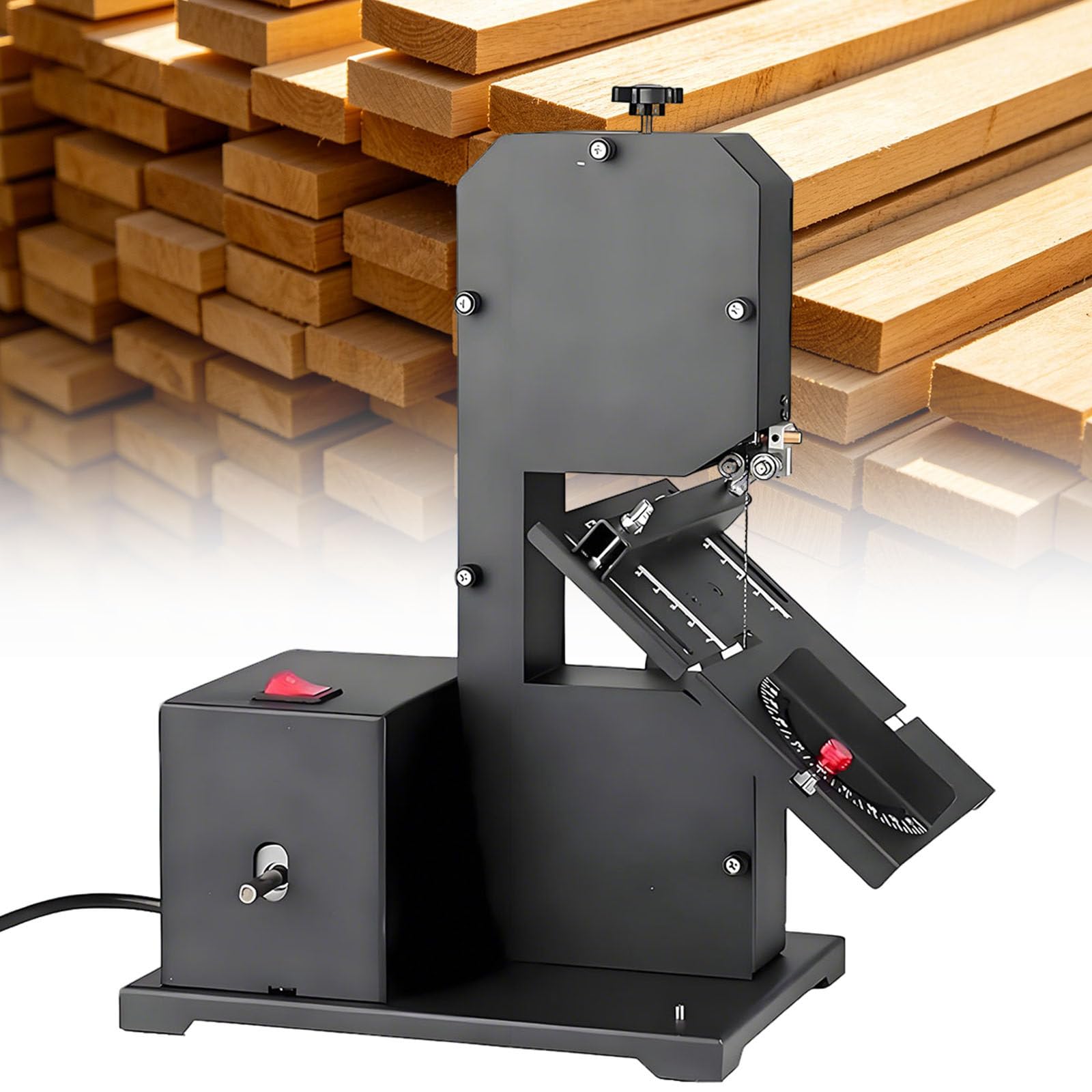 Ymnogjie Multicolor Professional Floor Standing Bandsaw With Benchtop Capability,800 W Power,70Mm Depth,90Mm Throat,Reinforced Metal Base,0-45° Angled Cutting For Wood And Acrylic