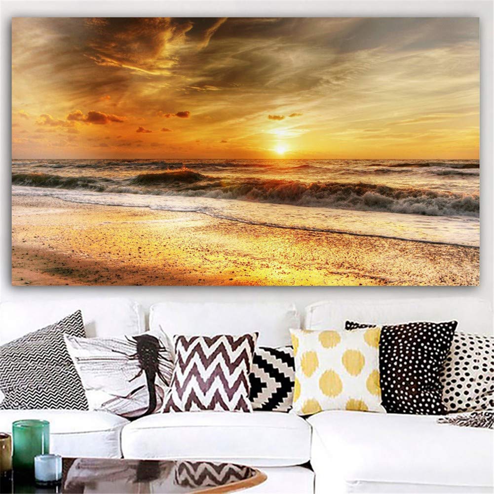 Peinture diamant 5D coucher de soleil grand format 80x160cm pour décoration salon