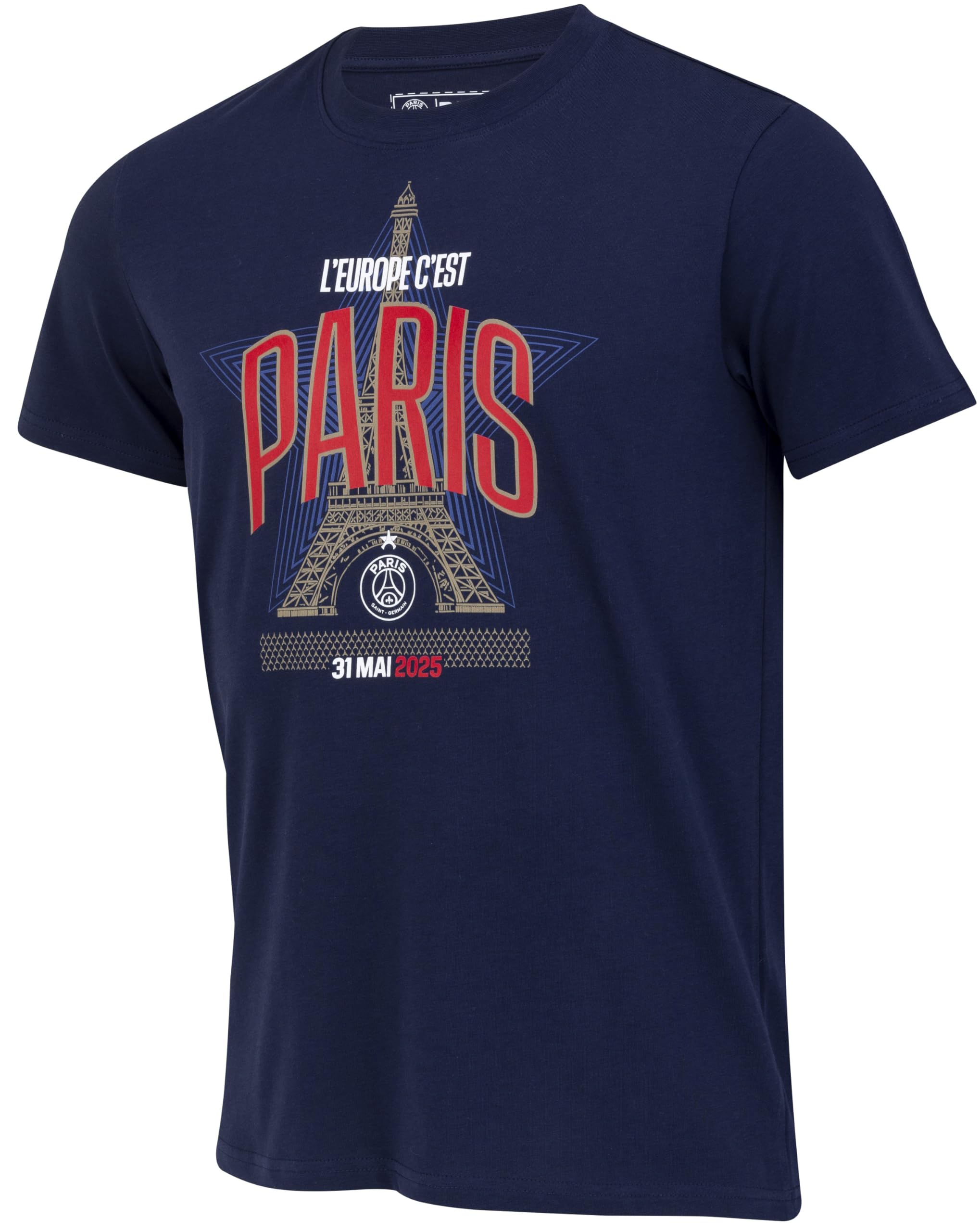 PSG T-​Shirt Homme - L' Europe C'est Paris - Collection Officielle Paris Saint-​Germain - Champions d' Europe 2025 - Taille XXL