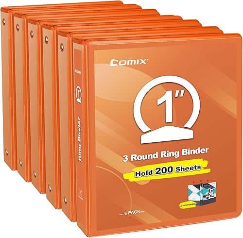 Vista 115 de COMIX Carpeta de 3 anillos de 1 pulgada con cubierta transparente, carpeta de vista de 1 pulgada con capacidad para 200 hojas de papel tamaño carta