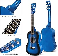 Vista 9 de Kisangel Guitarra acústica para niños de 23 pulgadas, color azul, para aprendizaje de música, perfecta para práctica en casa y entretenimiento