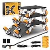 KYX Furniture Dolly, Furniture Movers with 5 Wheels,Carbon Steel Panel Heavy Duty Dolly, Furniture Lifter with 360° Rotatable Silent Rubber Universal Wheels, Max Load 4000LBS(6.9x6.9 in)