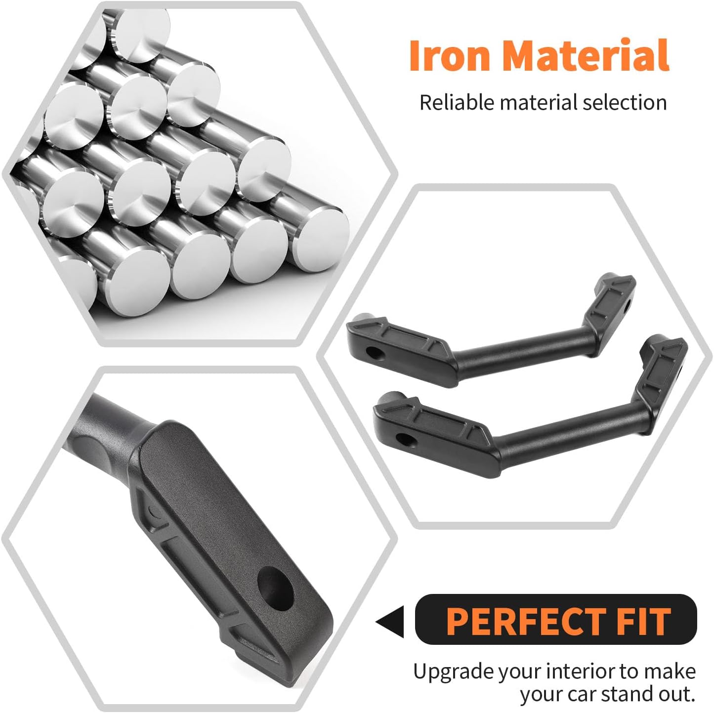 Rear Grab Handles Roll Grip Handle Bar Metal Interior Accessories Compatible with Ford Bronco 2021 2022 2023