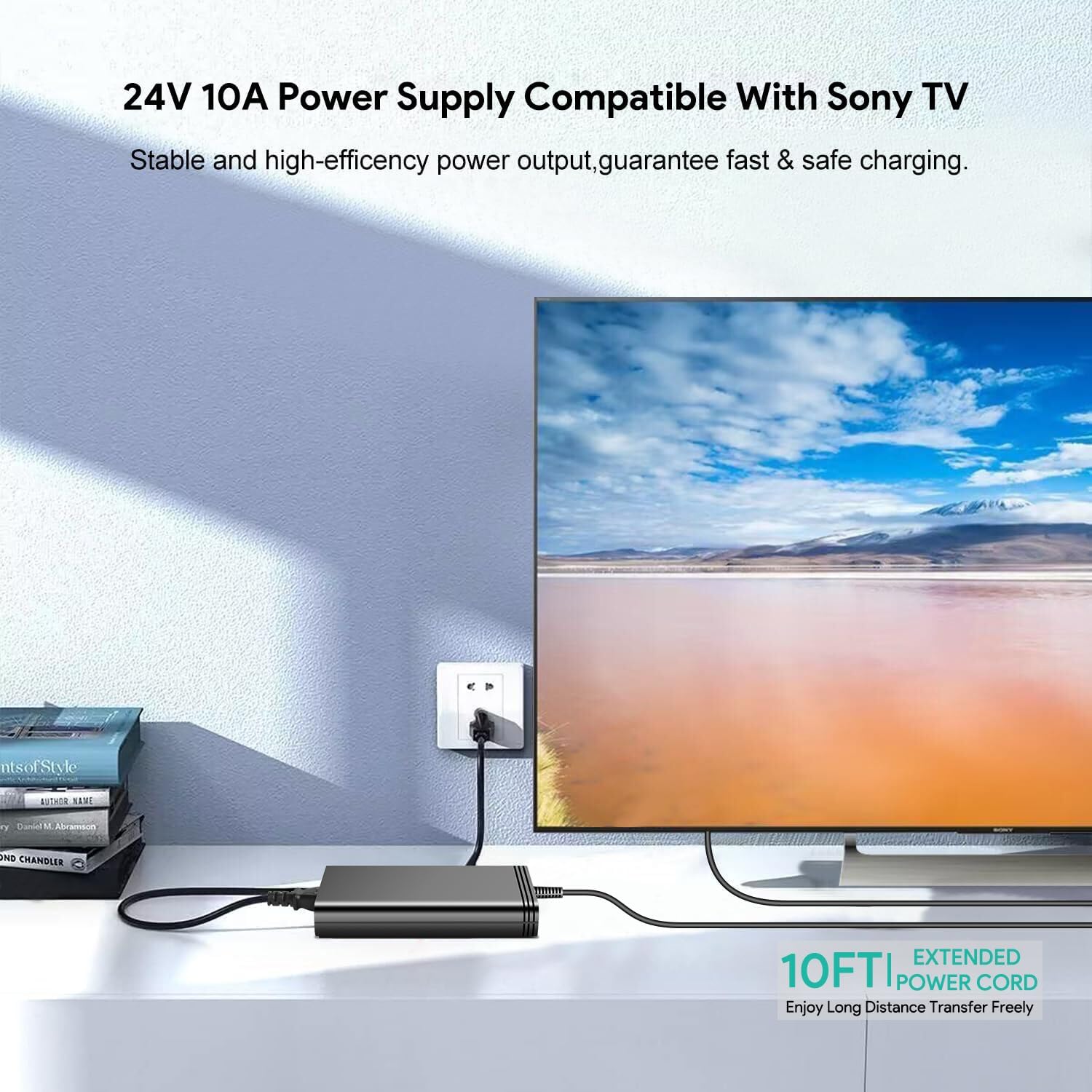 HKY 24V 10A 240W Power Supply Replacement for SONY ACDP-240E01 ACDP-240E02 Fit XBR-65X900E 55X9400E 65X9400E 65X900E 65X905E 65X930D 75X900E 75X900E 65X930E XBR-55X930E Smart LED TV Power Adapter Cord