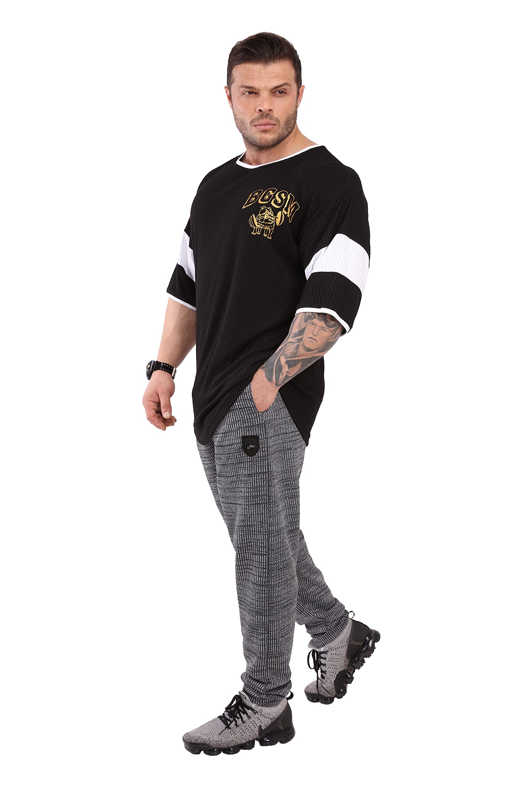 Herren Workout T-Shirt | Kurzarm Oversize Bodybuilding und Fitness Top