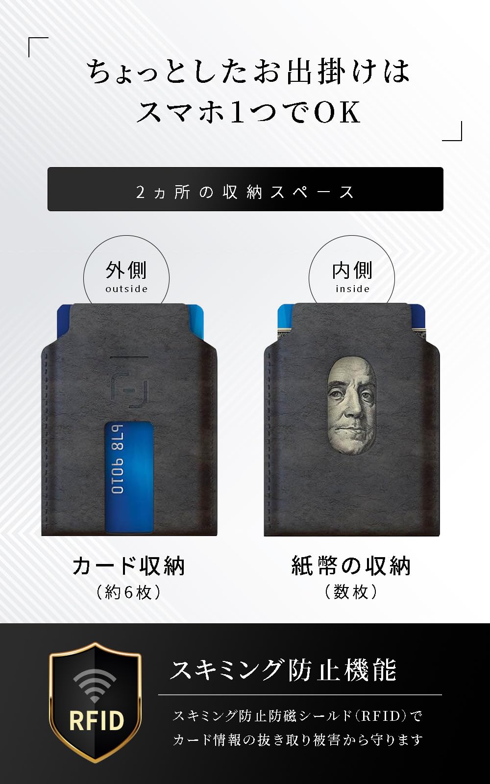 Amazon | MagBak ウォレットスタンド サフィアーノブラック