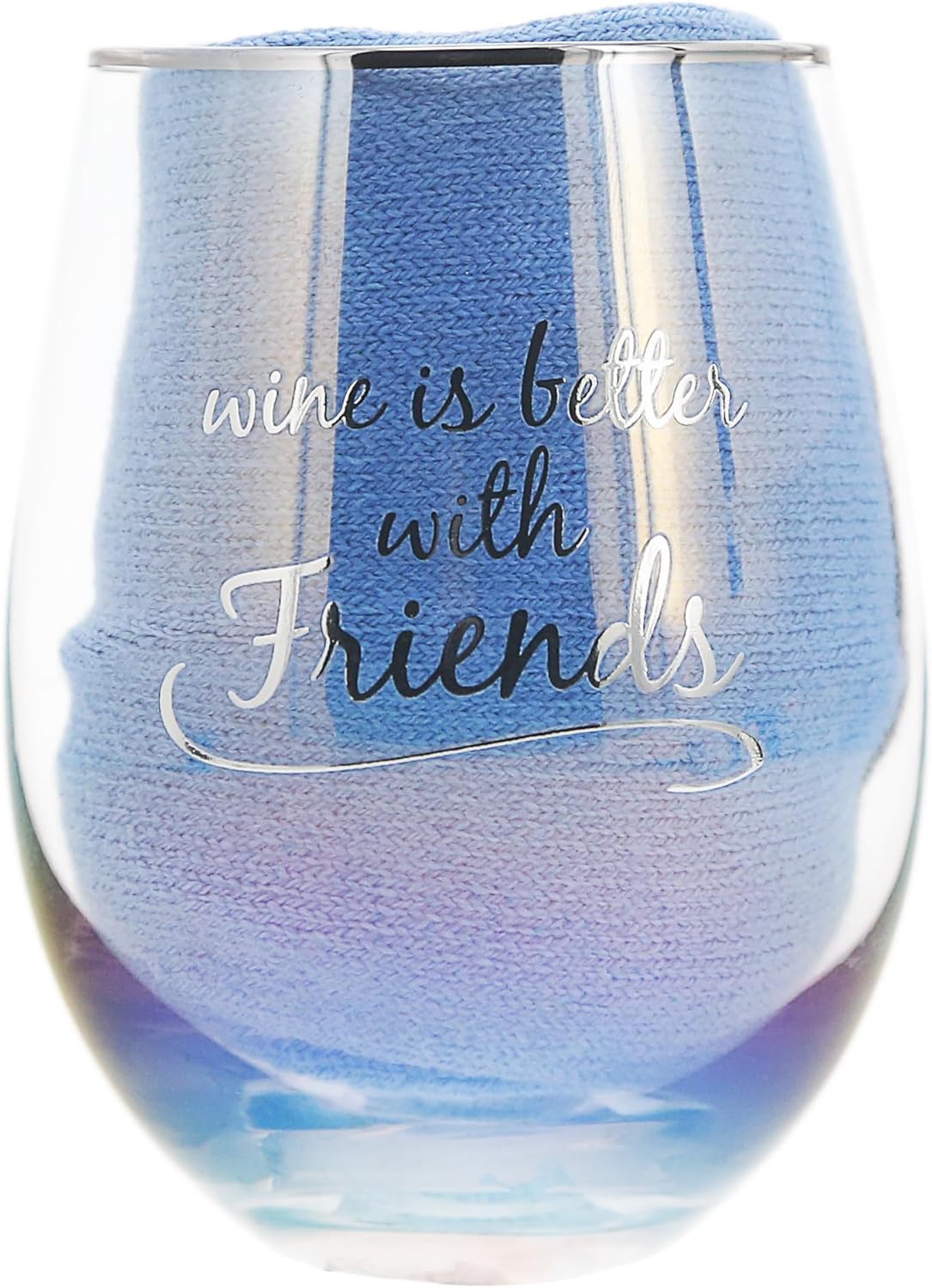 Pavilion - Amazing Mom - 18 Ounce Stemless Wine Glass and Ultra Soft Crew Socks for Women, Stemless Wine Glass Gift Set