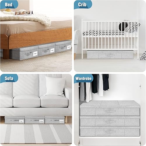 Miniatura 9 de Homaisson Paquete de 2 organizadores de almacenamiento de zapatos para armario, almacenamiento grande para zapatos + 3 paquetes de almacenamiento