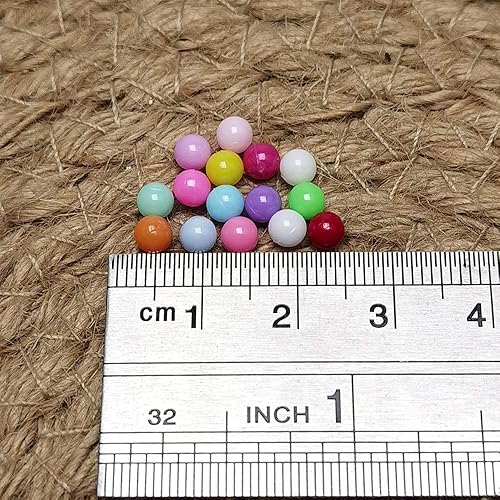Miniatura 4 de Chenkou Craft 3000 unidades, 1 caja, 15 colores, redondas, perlas de imitación, sin agujero, cuentas sueltas sólidas (mezcla, 0.118 pulgadas)