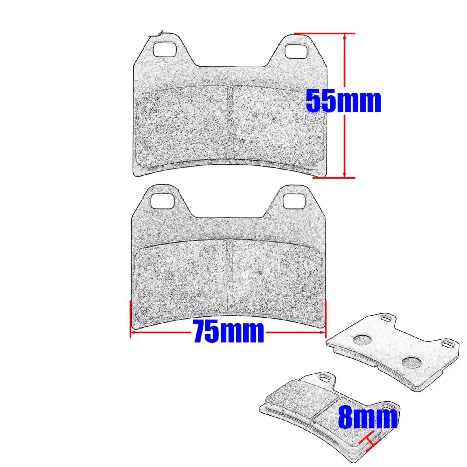 Compatibile Con Voxan Per Black Magic 2004 2005 2006 2007 2008 Per VB1-Evo 2003 2004 Pastiglie Freno Anteriori Per Moto Accessori Di Ricambio Pastiglie Freno(2 Pair Front)