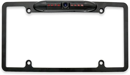 Master Tailgaters Marco de matrícula completo de respaldo o cámara frontal  Visión nocturna LED IR  IP68 impermeable  Cámara gran angular de 170