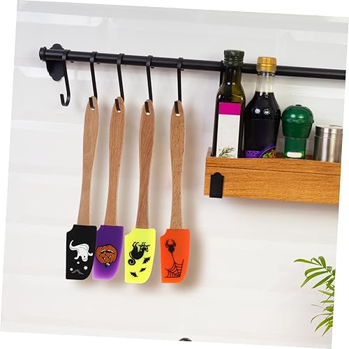 Miniatura 7 de BIUDECO Decoración para tartas, 4 piezas, espátula de madera para niños, kit antiadherente para tartas