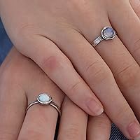 Vista 57 de Anillo de plata de ley con piedras preciosas para mujer, anillo apilable de piedra martillada, anillo de piedra natal