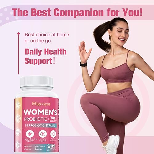 Miniatura 7 de Probióticos para mujeres, 100 mil millones de UFC probióticos para mujer con prebióticos, enzimas digestivas, D-manosa y extracto de arándano para