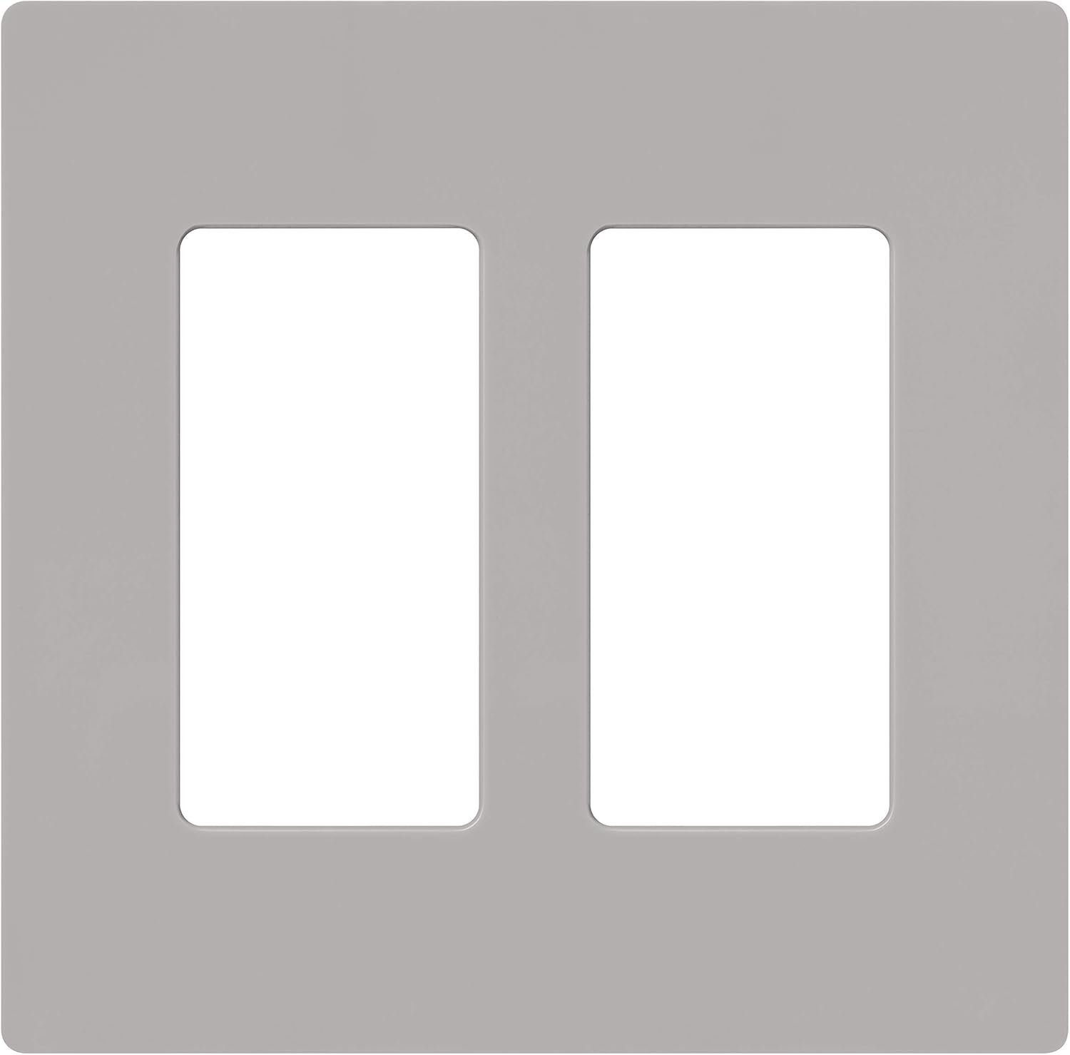Lutron Claro 2 Gang Decorator/Rocker Wallplate, Gloss, Gray (1-Pack) | CW-2-GR