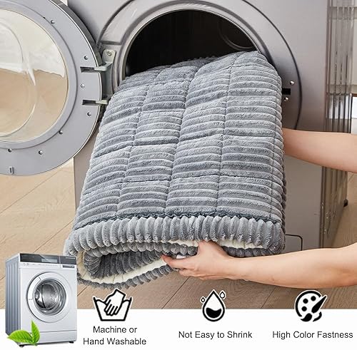 Miniatura 4 de Funda de sofá para perros, lavable, mullida, apta para mascotas, apta para mascotas, funda de sofá antideslizante (azul y gris, 23.6 x 47