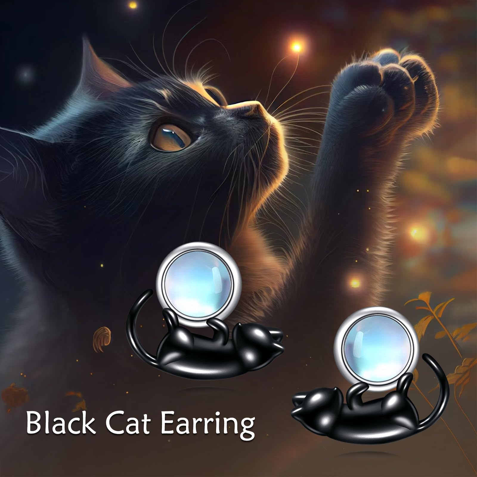 Orecchini a perno a forma di volpe/gatto/pinguino/delfino/piccolo sole, in argento Sterling, orecchini a perno con pietra di luna, graziosi animali, idea regalo per donne