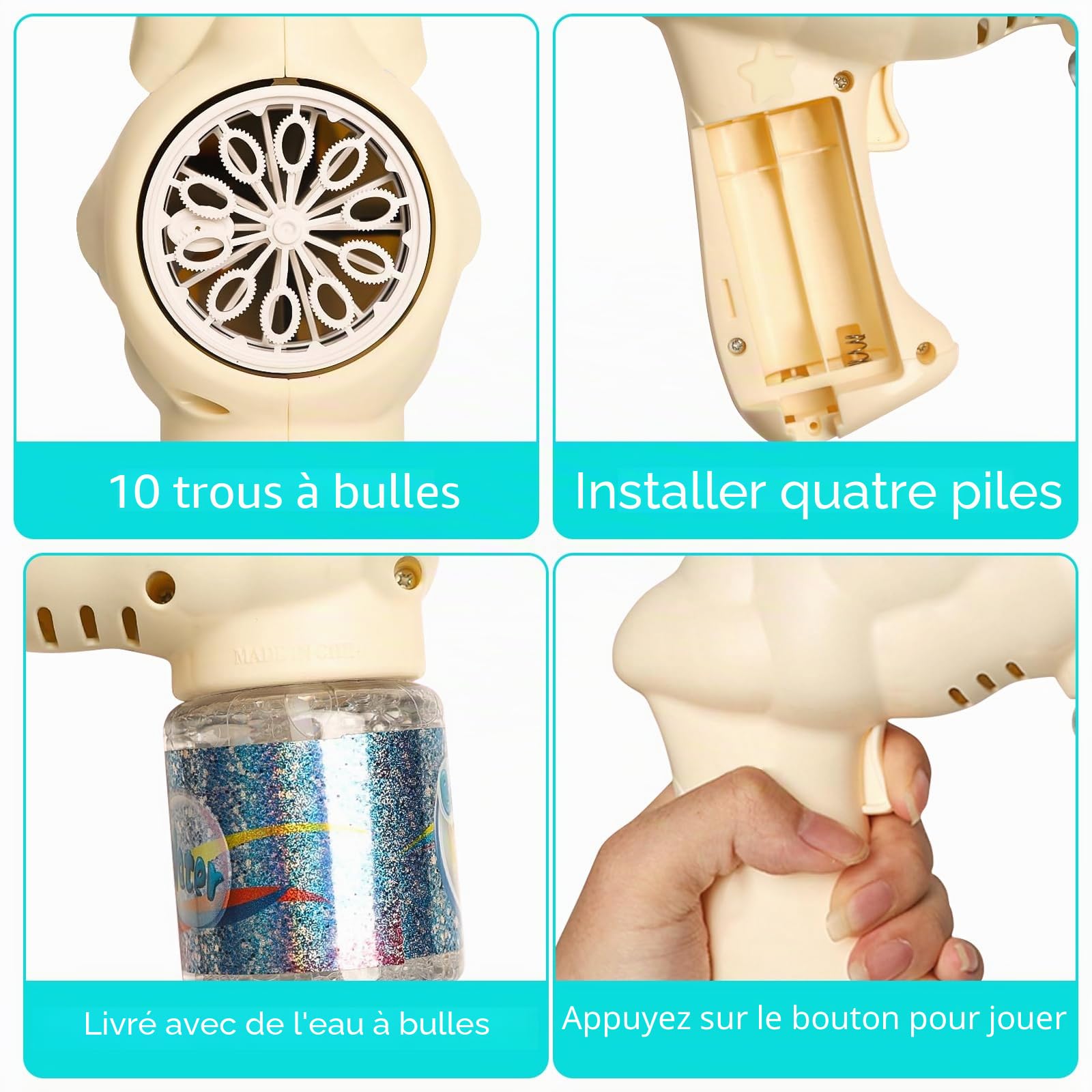 Machine à Bulles Licorne pour Enfants, Pistolet à Bulles Arc-en-ciel, Jouet pour Anniversaire/Fête/Mariage (rose