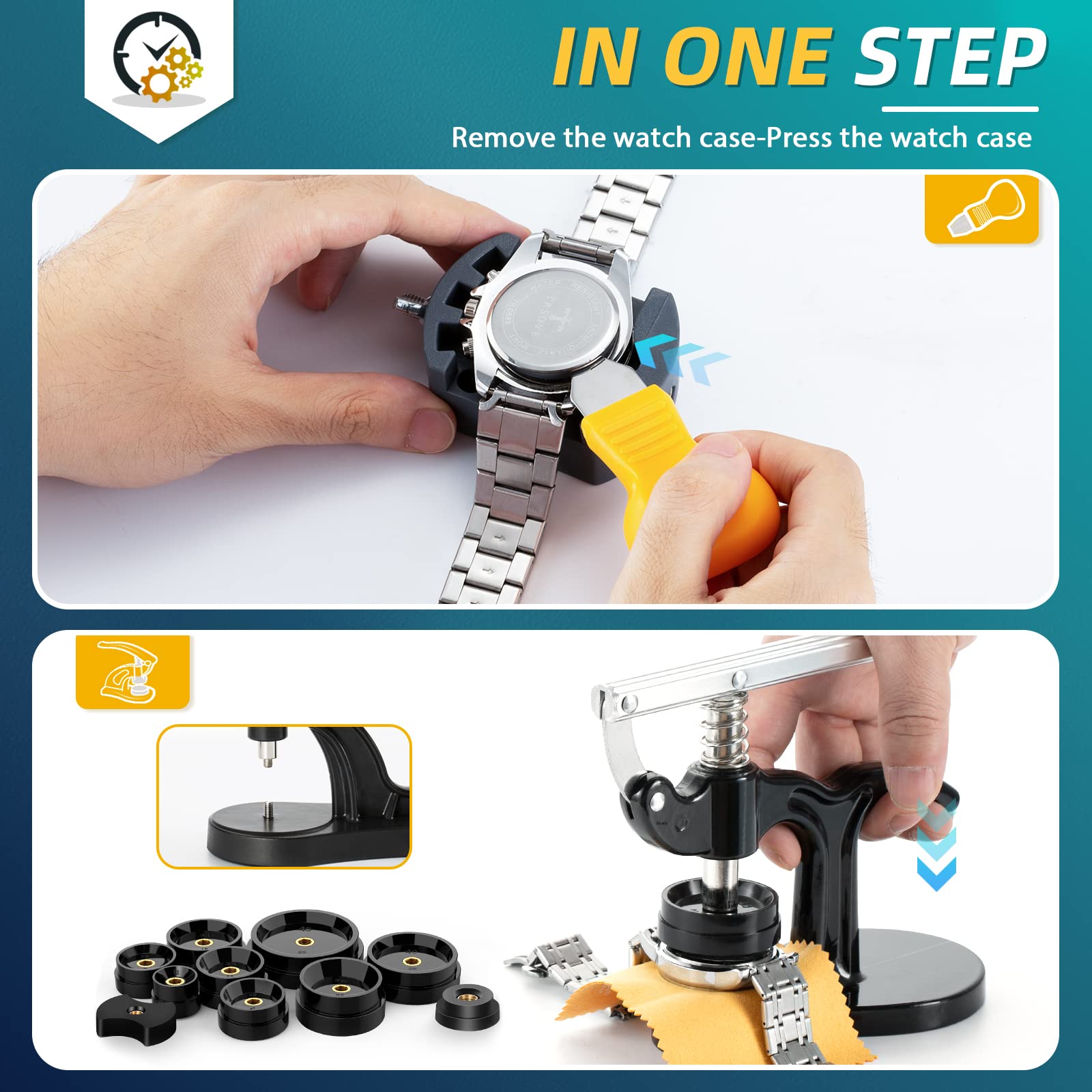 MYVVKIA Accessori Per Strumenti Per Orologi Un Gruppo Riparazione Per Orologi Strumenti Per Orologi Apri Cassa Posteriore Bar Pin Rimozione Mano - Foto 5