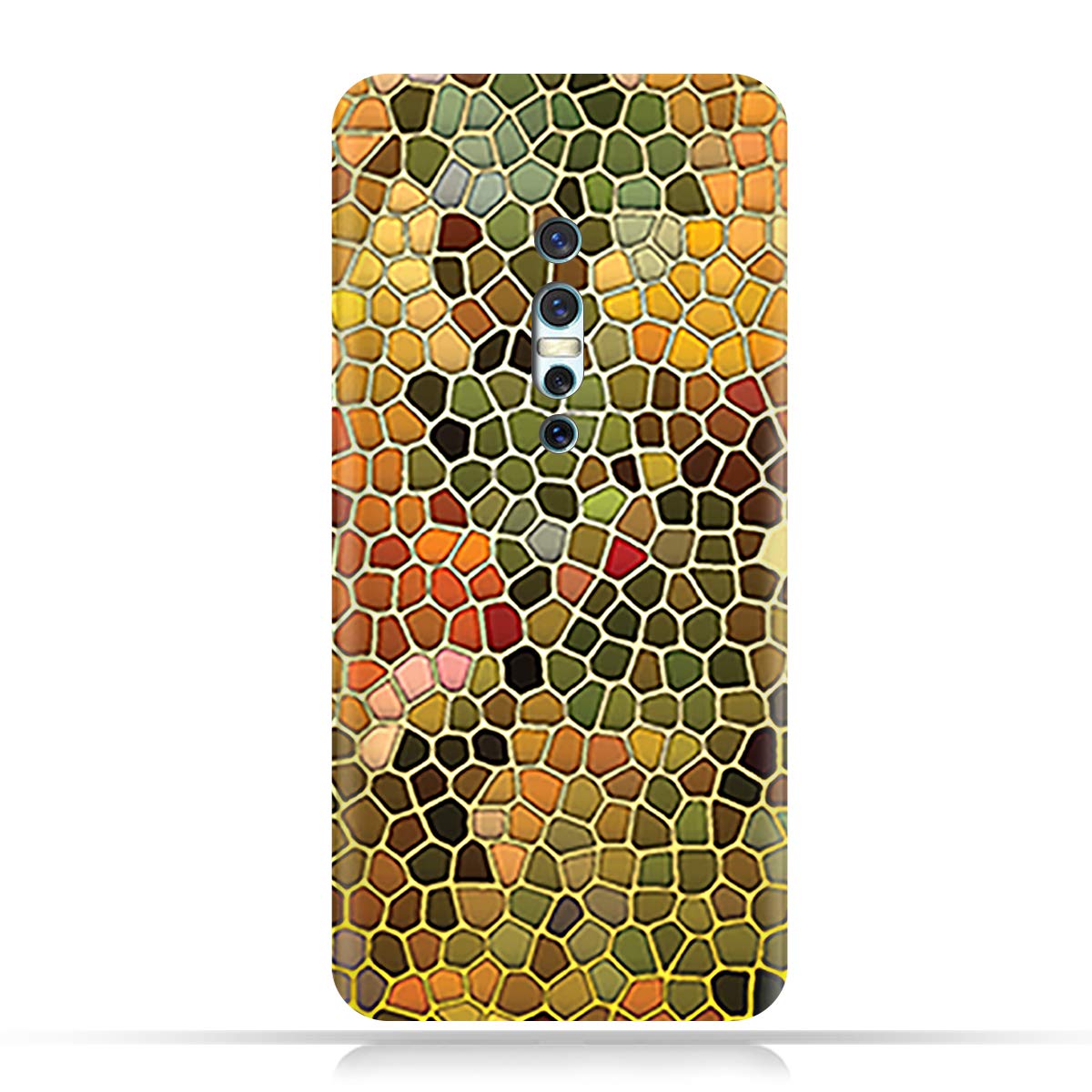 AMCDesign TPU Mobile Case Cover for vivo V17 Pro with Glass Art Pattern