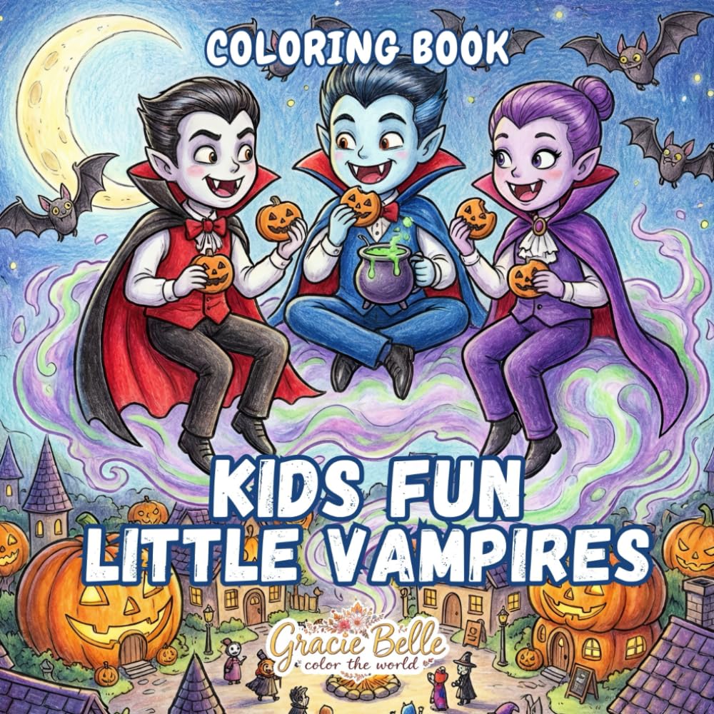 Kids Fun Little Vampires Coloring Book: Magical and Playful Coloring Adventures in an Enchanting Vampire World