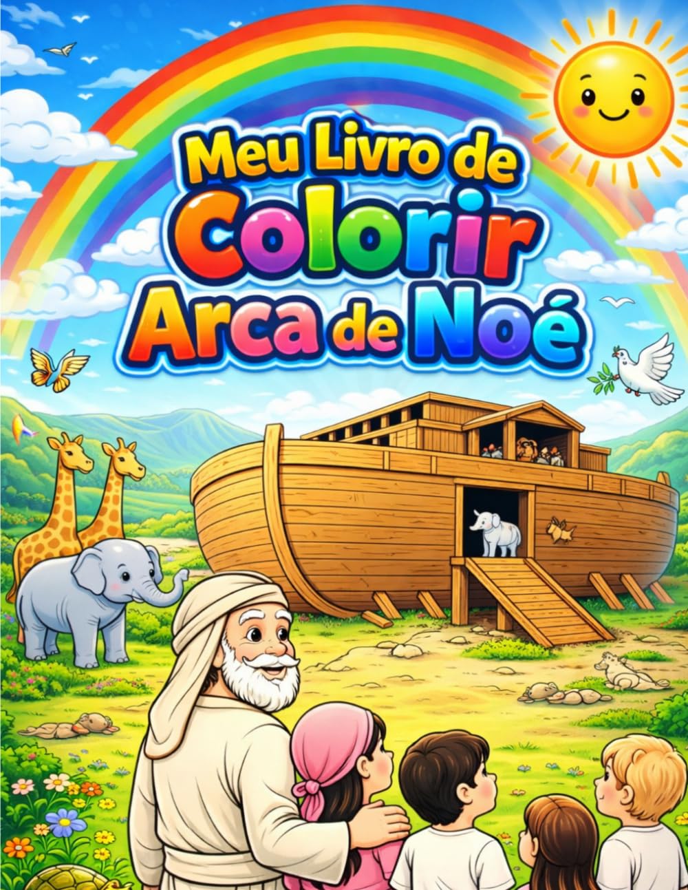 Meu livro de Colorir Arca de Noé: Um Livro Bíblico Infantil para Colorir e Aprender