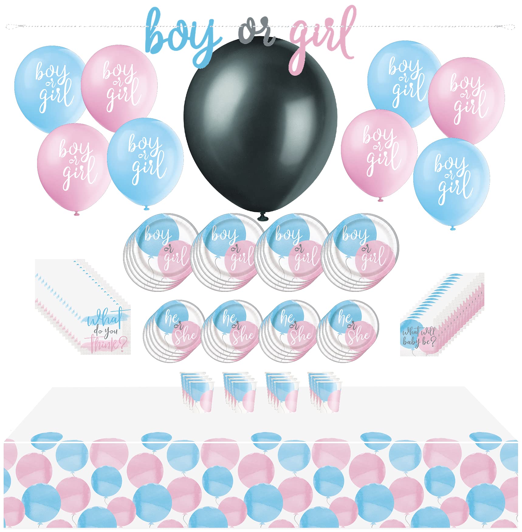 Buy Gender Reveal Boy Blue Girl Pink Premium Deluxe Birthday Party