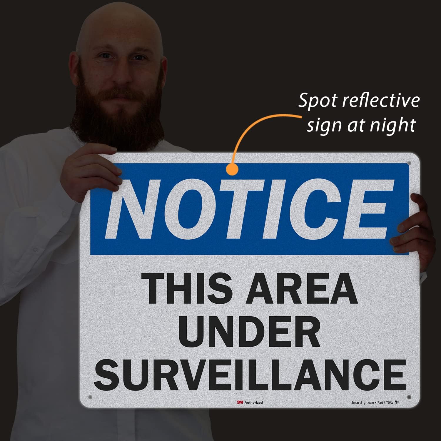 SmartSign "Notice - This Area Under Surveillance" Sign | 18" x 24" 3M Engineer Grade Reflective Aluminum