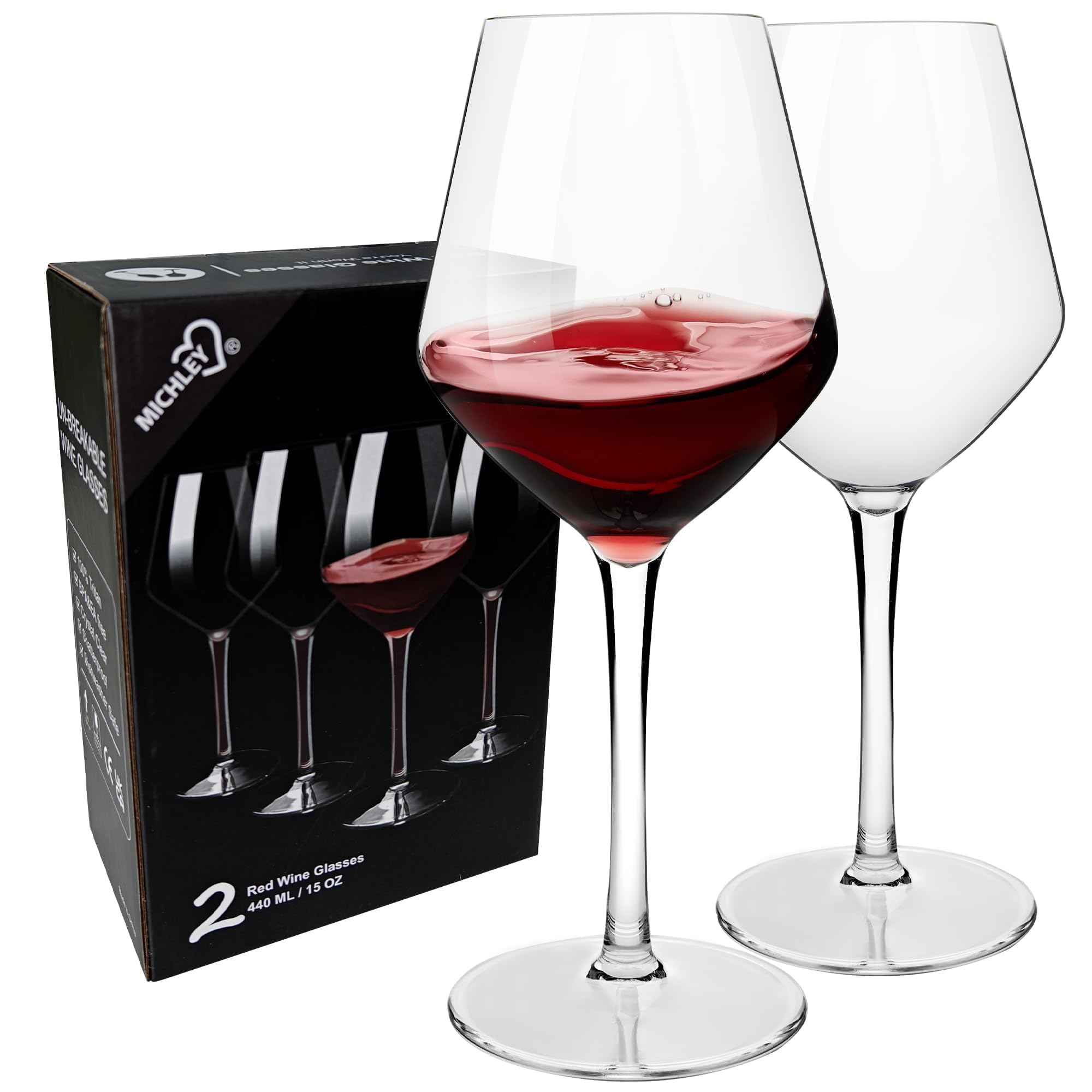 MICHLEY Unbreakable Wine Glasses - Set of 2 -1