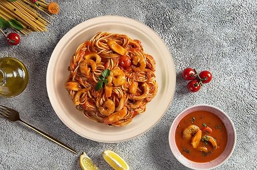 Miniatura 8 de JABOURLOR Platos 100% compostables de bagazo desechable natural, cubiertos ecológicos y biodegradables (platos de 10 pulgadas, 125paquete)