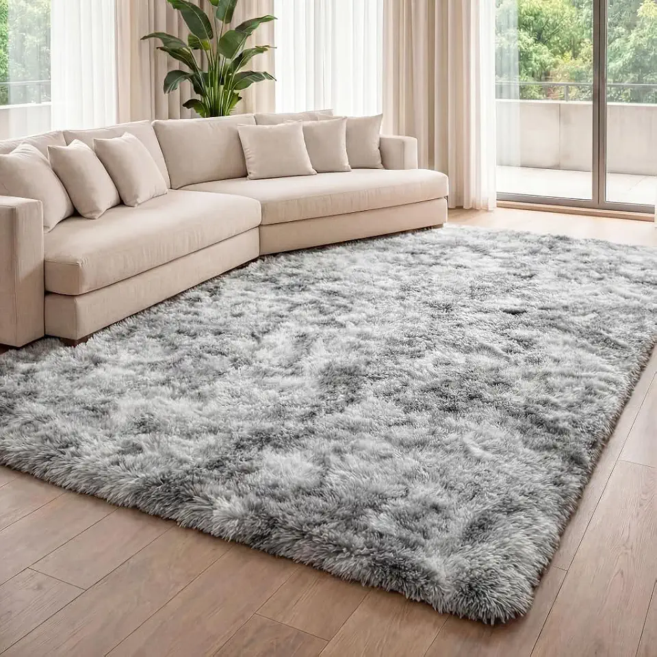 Tapete Grande para Sala Peludo Felpudo 2,00x2,50m - Diversas Cores, Confortável e Aconchegante (Cinza Mesclado)