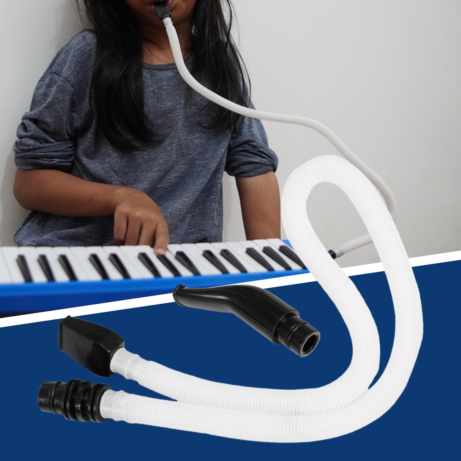 Tuyau De Mélodica,Tube d'Embouchure Long pour Mélodica - Accessoires d'Instruments de Musique avec Pièces de Rechange d'Embouchure pour Débutants, Activités Scolaires en Classe, Performances en Voyage