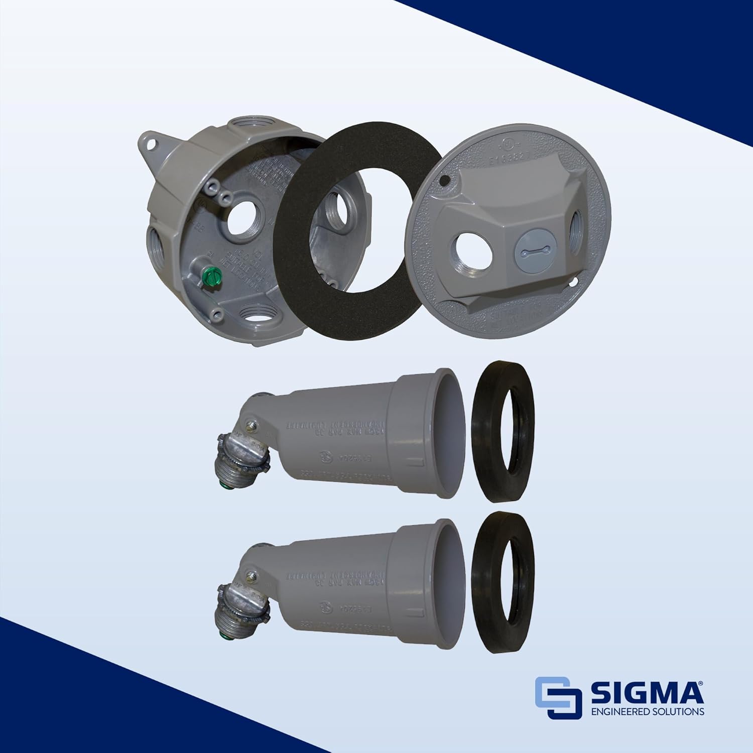 Sigma Engineered Solutions 16795 Weatherproof Floodlight Kit, Round, Gray