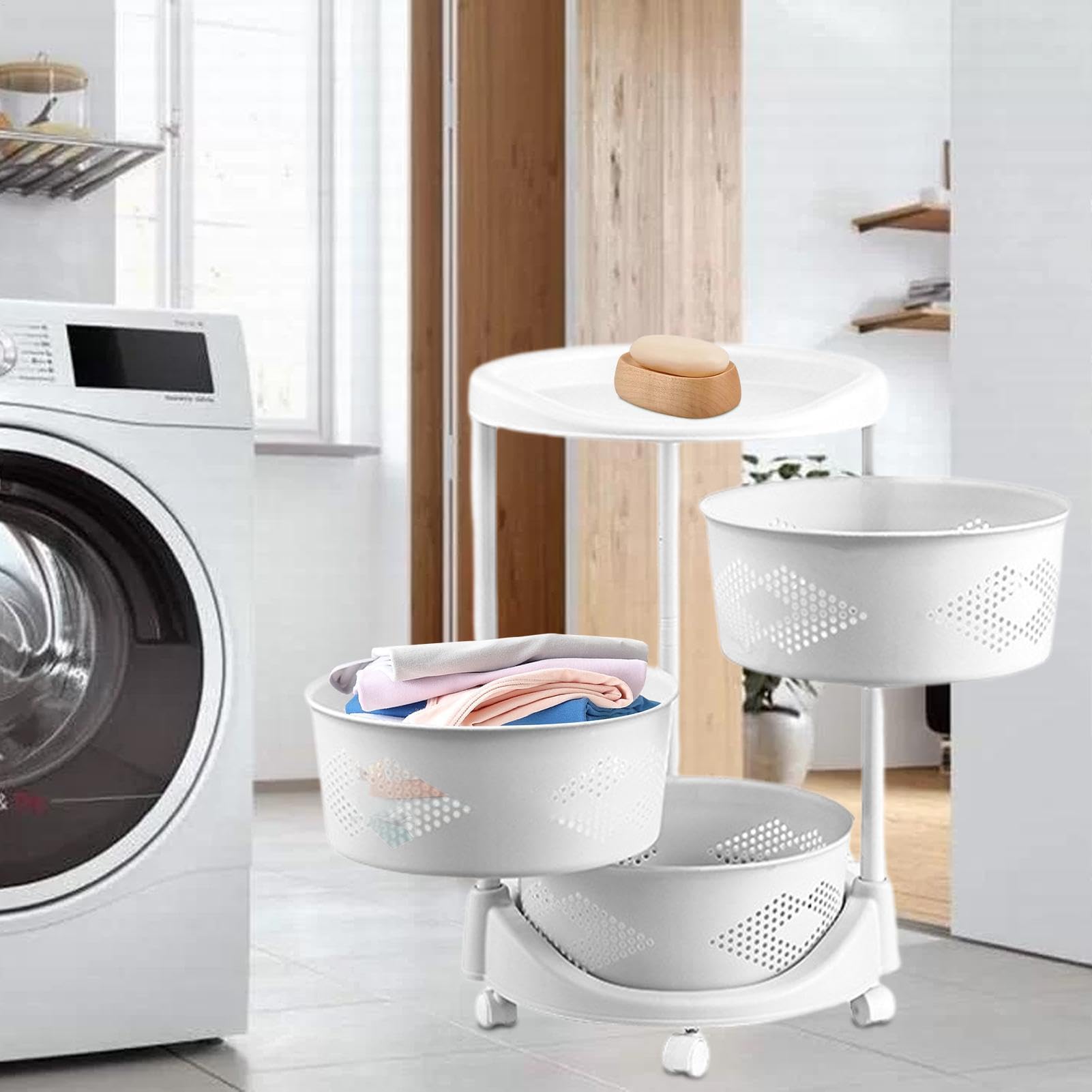 Estantería de almacenamiento giratoria de cocina - de almacenamiento para | verduras multicapa | Organizador de estantes para almacenamiento de alimentos | Cómodo almacenamiento para cocina, sala