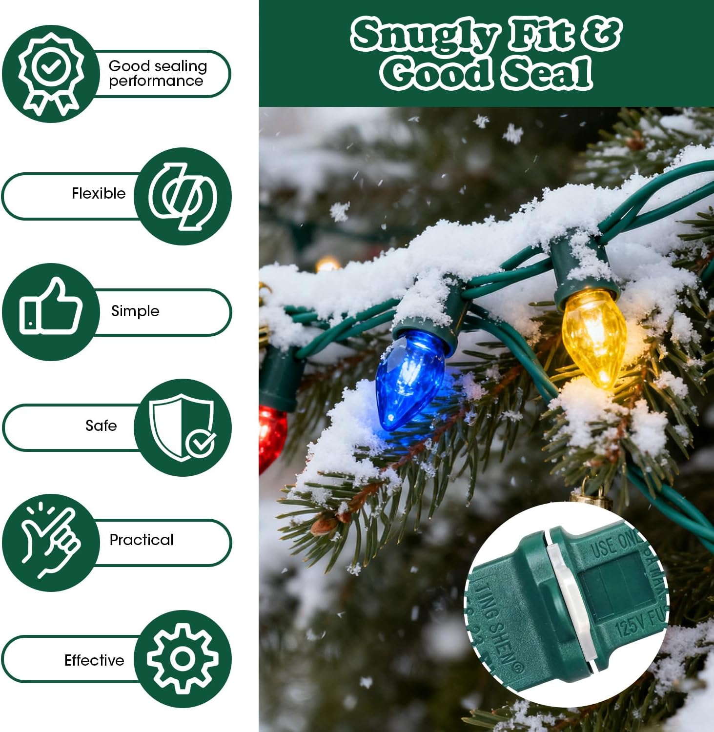 110 Sets Weatherproof Gaskets and Plug Covers Outdoor Waterproof Outlet Plug Covers Extension Gfci Electric Cord Protectors Christmas Lighting Installation Weatherproof Gaskets Kits Stop Gfci Tripping