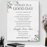Canvas Wall Art Inspirational Today is a Good Day Quote Canvas Print Painting Home Wall Decor Framed Gift 8 x 10 Inch