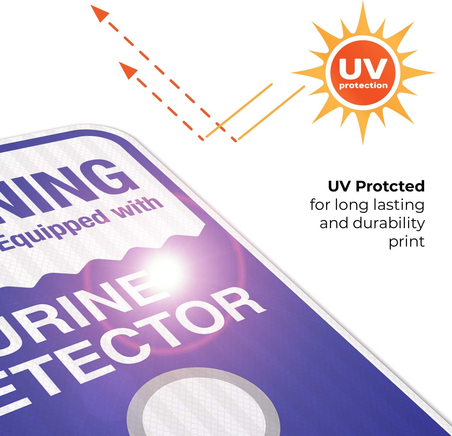 This Pool is Equipped with Urine Detector Sign, Pool Sign, 12x18 Inches, 3M EGP Reflective .063 Aluminum, Fade Resistant, Indoor/Outdoor Use, Made in USA