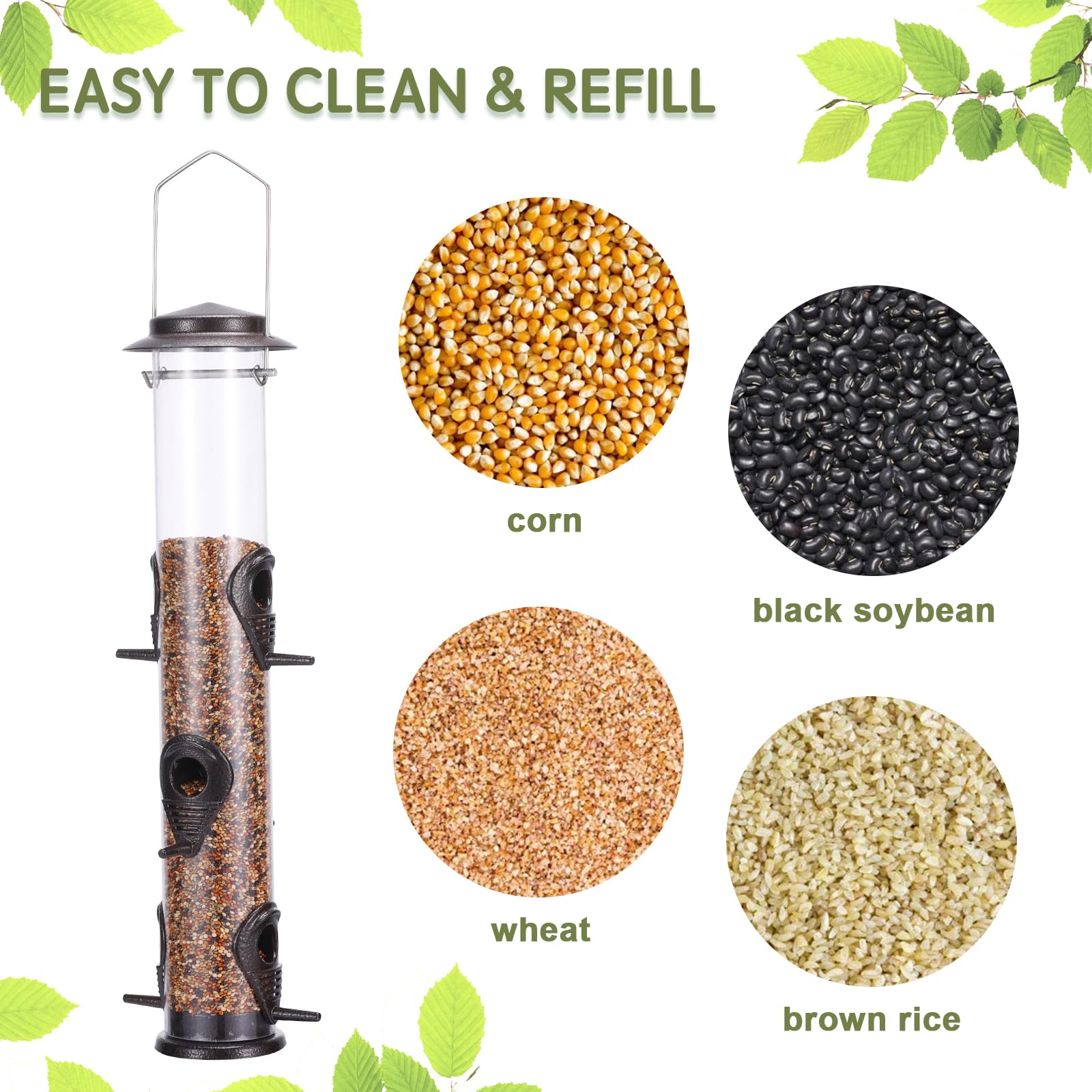 Amazon.com : Metal Bird Feeder Tube Hanging Wild Bird Seed Feeder