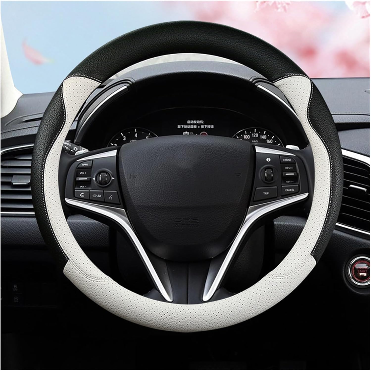 Car Steering Wheel Cover for Volkswagen Car Steering Wheel Cover Leather Car Trim Accessories Wear-Resistant and Durable (Color : 5#)