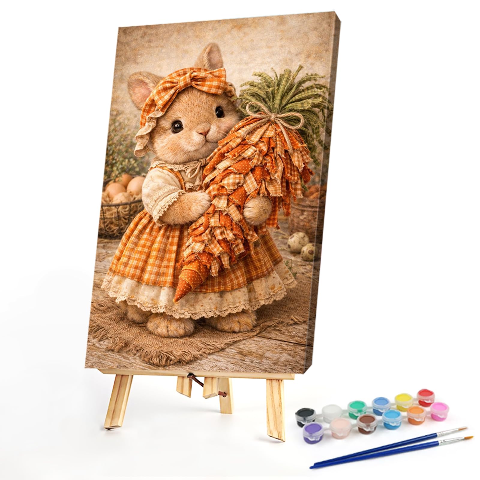 DIY Rabbit Paint by Numbers Kits Drawing Paintwork on Canvas 15.75x23.62inch Without Frame Canvas Oil Painting Number Painting for Beginners Adults Gift Home Wall Decor