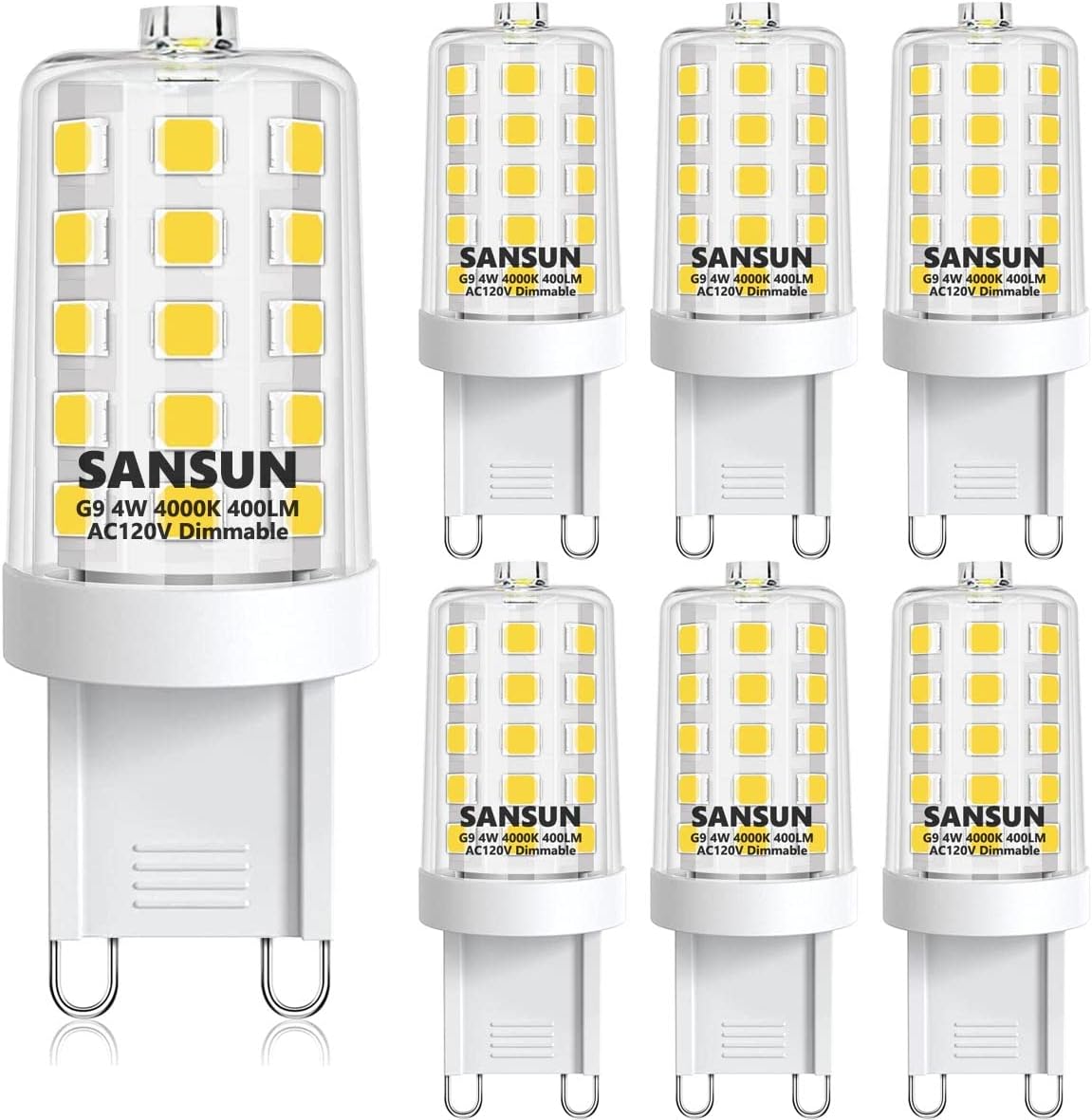 A19 LED Light Bulbs 40 Watt Equivalent, 4000K Daylight White, Dimmable, 6-Pack