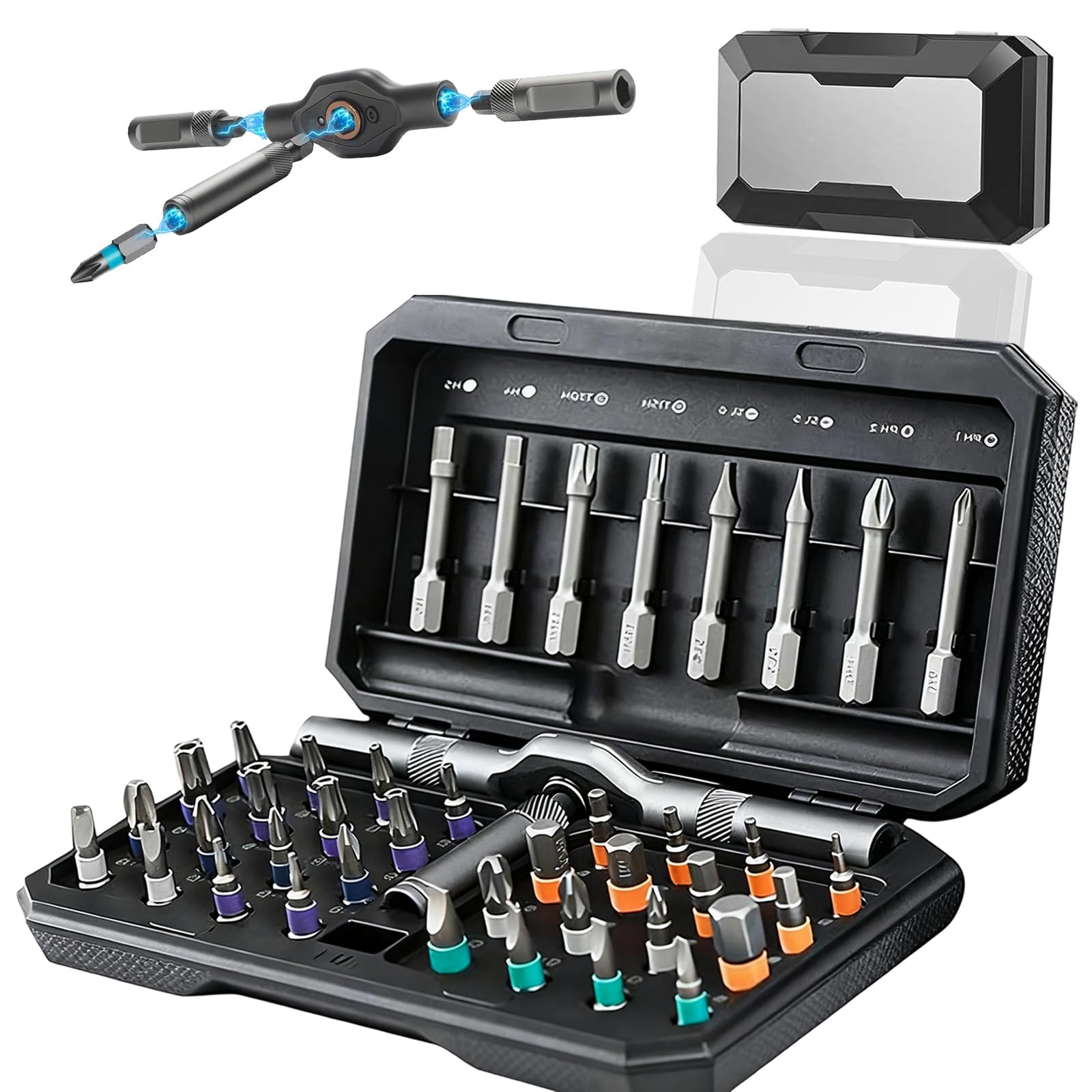Tournevis magnétique 42 en 1 avec manche amovible en acier durable