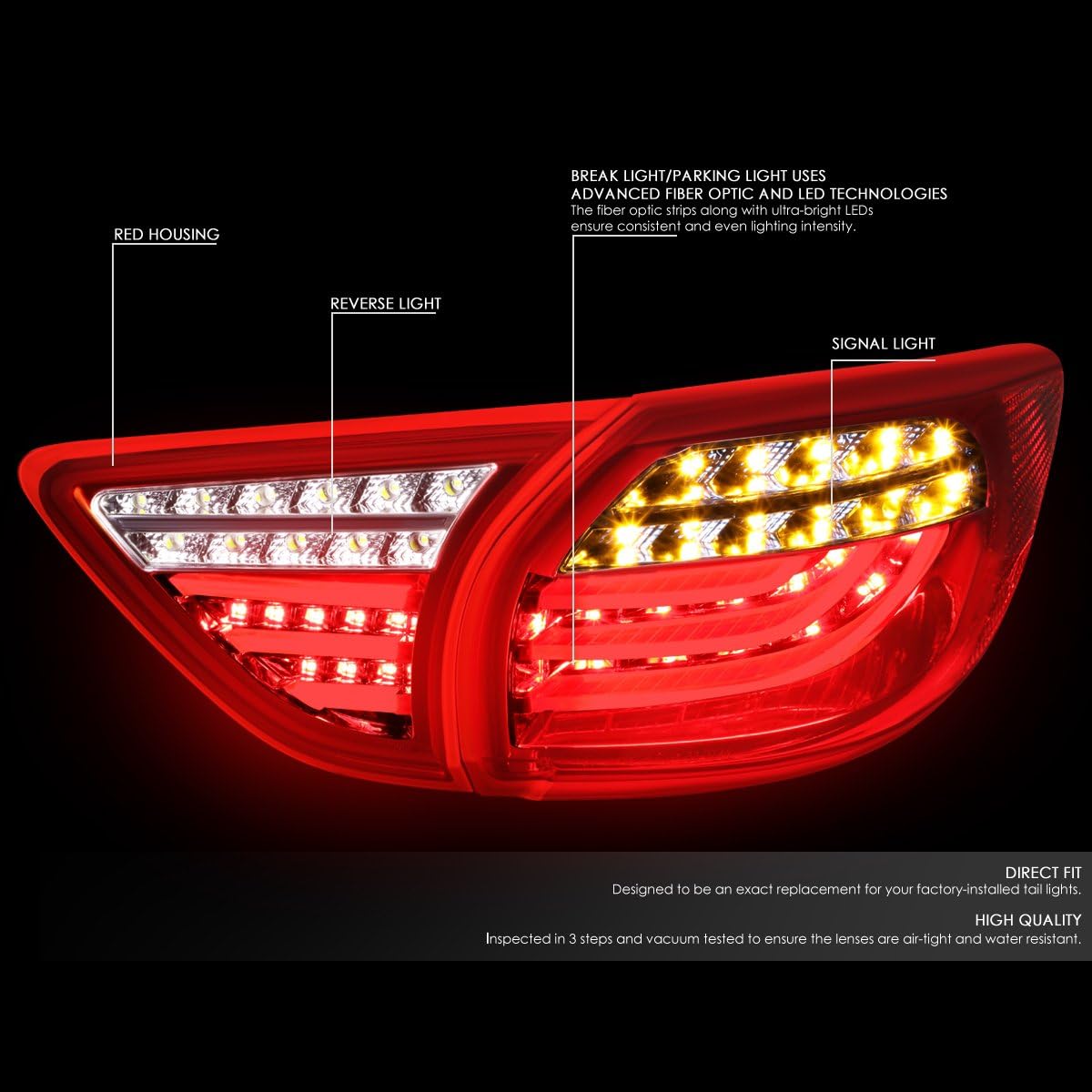 Auto Dynasty Compatible with Dodge Ram Pair of Black Housing Amber Corner Quad HeadLights + Black Clear Lens LED Tail Lights