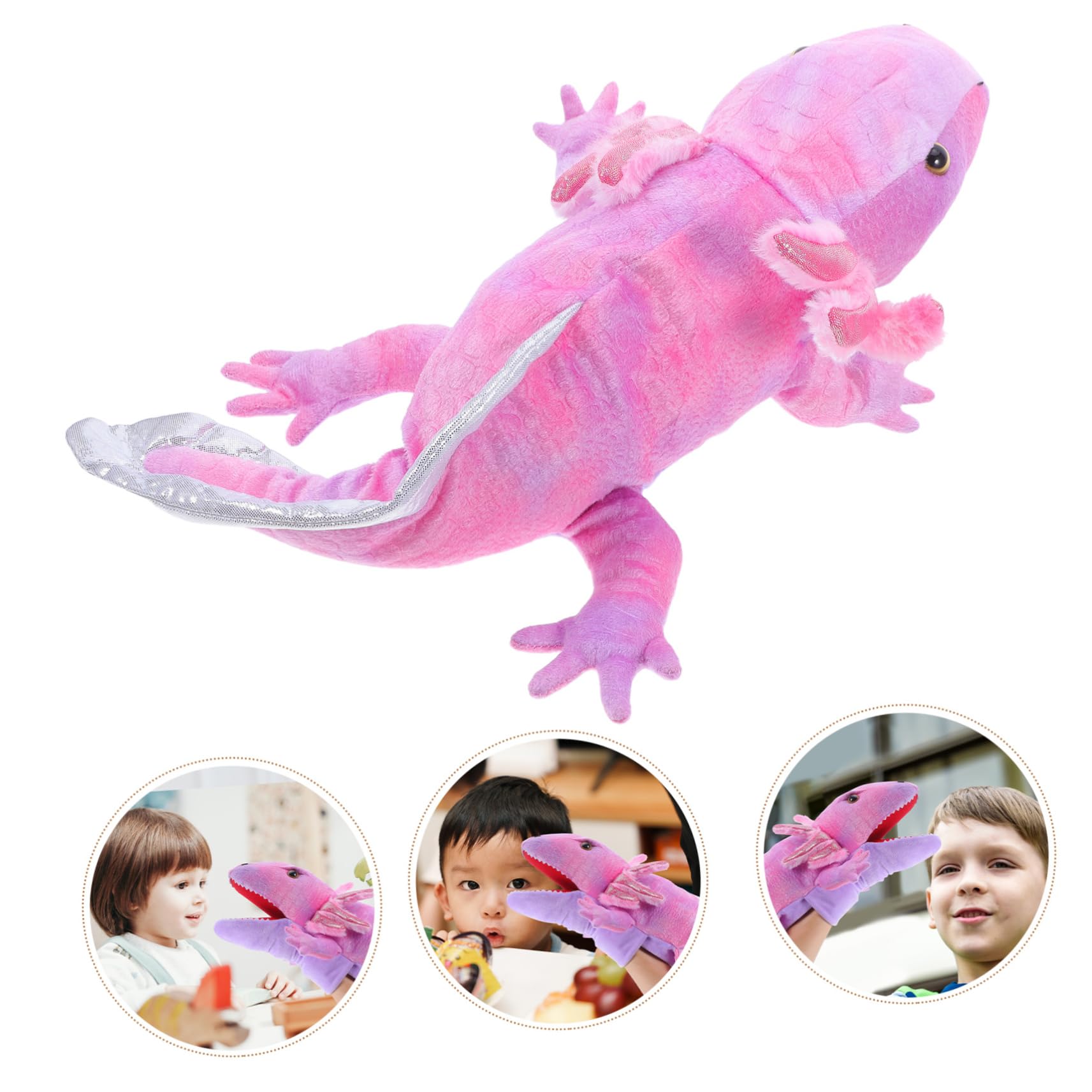 Homoyoyo Marioneta De Salamandra De Peluche Boca Móvil Juguete para Historias rol Años para Espectáculos Teatrales