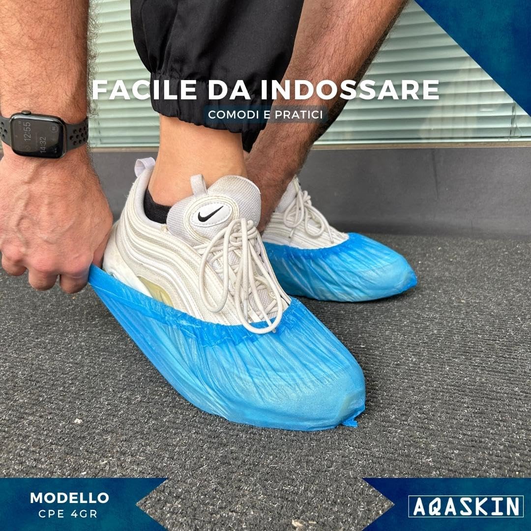 Copriscarpe Monouso CPE 4 gr. [400pz] DPI Dispositivi di Protezione Individuale Blu