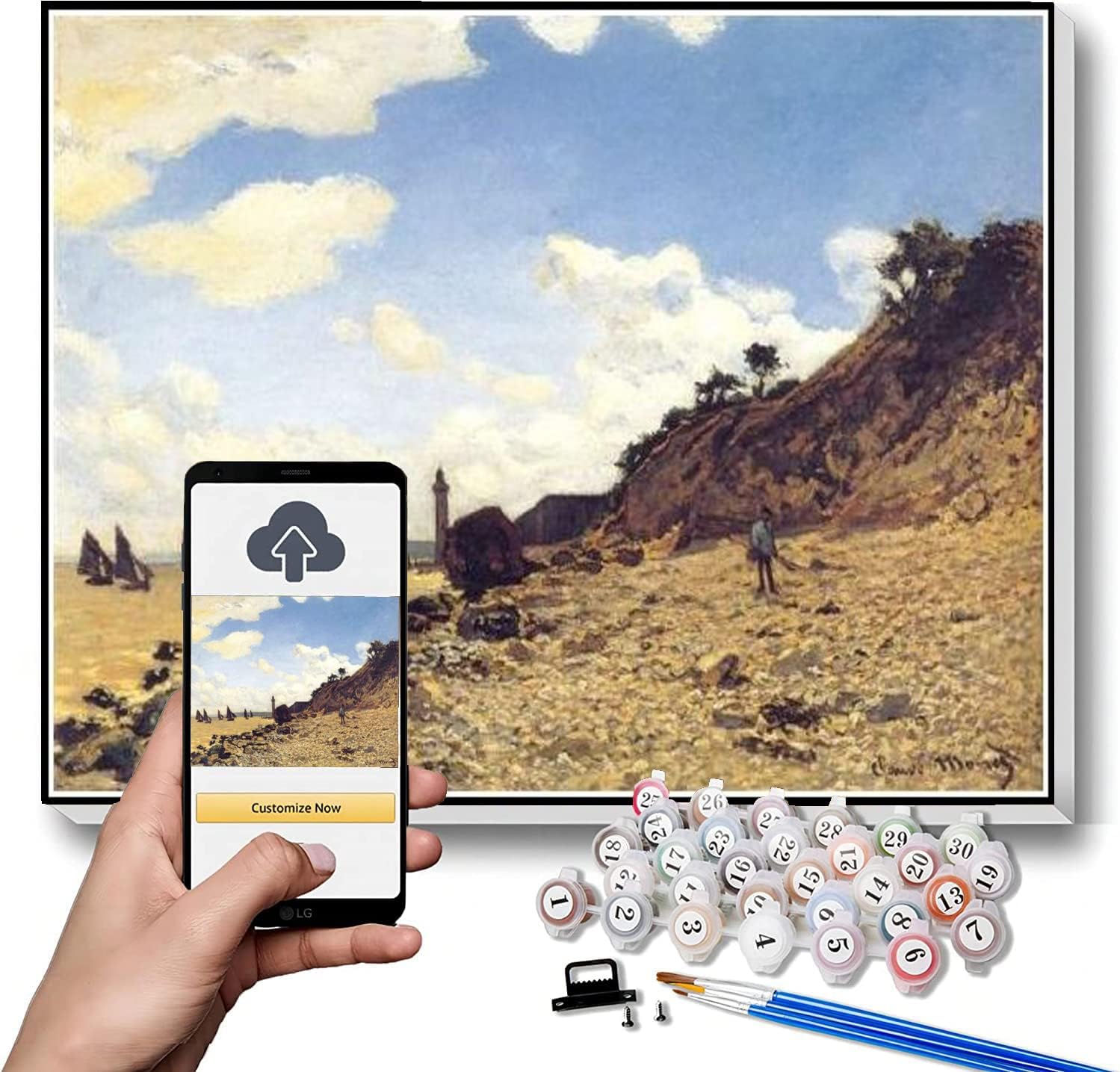 Paint by Numbers Kits for Adults and Kids The Beach at honfleux Painting by Claude Monet DIY Painting Paint by Numbers Kits On Canvas