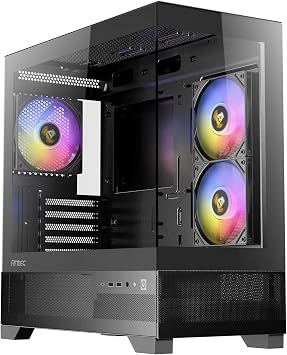 Antec CX500M ARGB, 3x120mm ARGB Fan Dahil, Temperli Cam, Dikey Soğutma, 360mm Radyatör Desteği, Type-C, Mini Tower Micro-ATX Oyun Kasası, Siyah