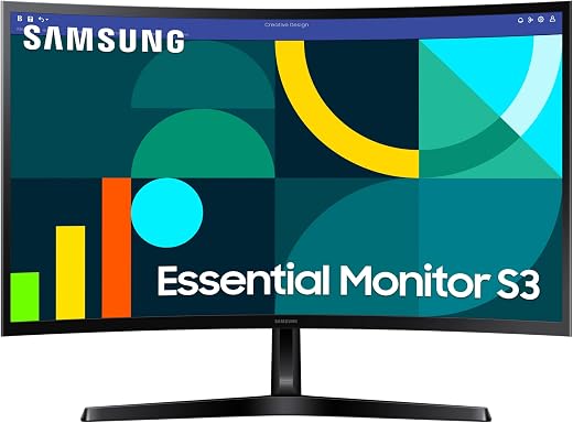 Best Buy Offer SAMSUNG 27" Essential S3 (S36GD) Series FHD 1800R Curved Computer Monitor, 100Hz, Game Mode, Advanced Eye Comfort, HDMI and D-sub Ports, LS27D366GANXZA, 2024