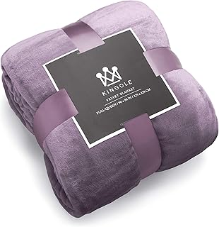 Sponsored Ad - Kingole Flannel Fleece Microfiber Throw Blanket, Luxury Lavender Purple Twin Size Lightweight Cozy Couch Be...